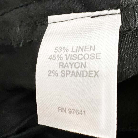 J.Jill Linen Pants Womens 10 Stretch Minimalist Elastic Wide Leg Coastal Boho - Picture 5 of 6